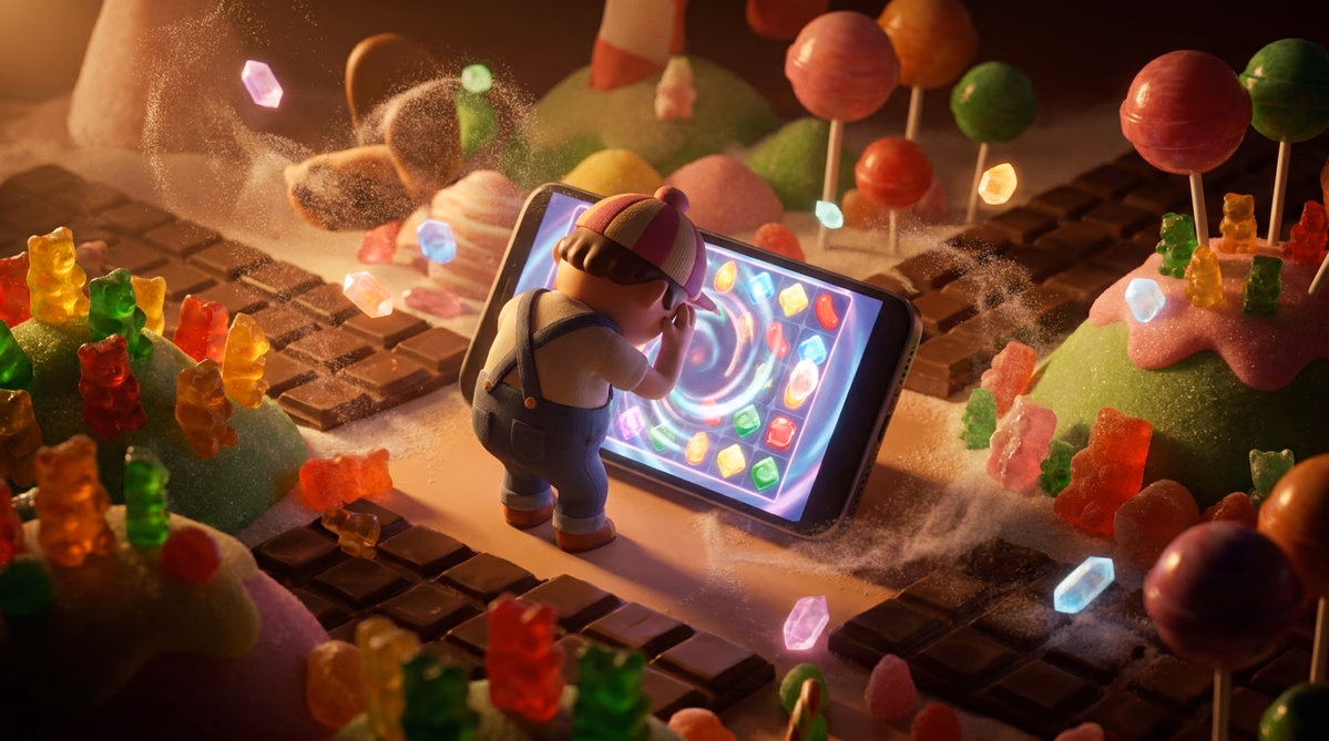 Candy Crush Saga in a mobile browser